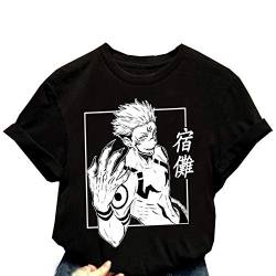 Jujutsu Kaisen Ryomen Sukuna T-Shirt Sommer Unisex Kurzarm Sukuna T-Shirt mit rundem Hals für Männer Frauen von westtrend