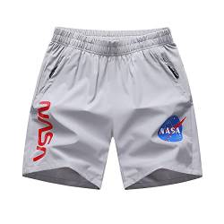 NASA Shorts für Herren atmungsaktiv schnell trocknend Lauf Fitness Sport Shorts lässige Urlaubs Strand Shorts von westtrend