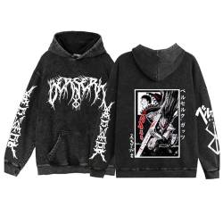 Streetwear Anime Hoodie Berserk Langarm Kapuzenpulli gewaschen Sweatshirt von westtrend