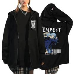 That Time I Got Reincarnated as a Slime Kapuzenpulli Japanse Anime Rimuru Tempest Grafische Bedrukte Kapuzenpulli Sweatshirt mit Reißverschluss Rimuru Tempest Cosplay Kostuum von westtrend