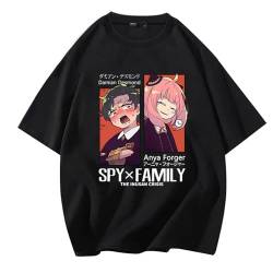 Trendy Spy x Family Anime T-Shirt Lässige Kurzarm Anya Forger Yor Forger Sweatshirt Rundhalsausschnitt Tops von westtrend