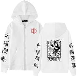 Unisex Jujutsu Kaisen Kapuzenpullover mit Reißverschluss Persönlichkeit Anime Harajuku Langarm Sweatshirt Fushiguro Megumi Hoodie Fushiguro Touji Sweatshirts von westtrend