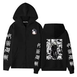 Unisex Jujutsu Kaisen Kapuzenpullover mit Reißverschluss Persönlichkeit Anime Harajuku Langarm Sweatshirt Gojo Satoru Hoodie Getou Suguru Sweatshirts von westtrend