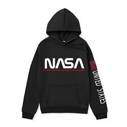 Unisex NASA Hoodie Hip Hop Lässige Streetwear Langarm Pullover NASA Logo Druck Sweatshirt von westtrend