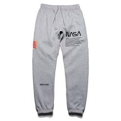 Unisex NASA Lässige Hip-Hop Jogginghose Kordelzug Elastische Taille Trendige Joggerhose Sport Haremshose Fleecehose von westtrend