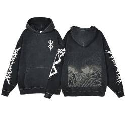 westtrend Anime Berserk Hoodie Baumwolle gewaschen Langarm Unisex Kapuzenpulli von westtrend