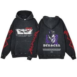 westtrend Anime Berserk Hoodie Baumwolle gewaschen Langarm Unisex Kapuzenpulli von westtrend