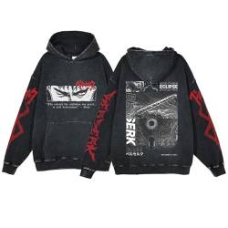 westtrend Anime Berserk Hoodie Baumwolle gewaschen Langarm Unisex Kapuzenpulli von westtrend