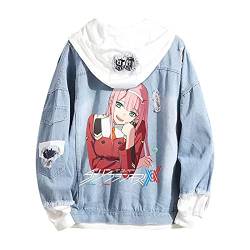 westtrend Anime Darling In The Franxx Jeansjacke Zero Two Fake Two Oberbekleidung Zero Two Hoodie Hip Hop Denim Kapuzenjacke von westtrend