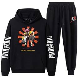 westtrend Männer Frauen Fairy Tail Anime Sportanzüge Sets Jogger Hosen Natsu Casual Sweatshirt Hosen Happy Cosplay Trainingsanzüge S-3XL von westtrend