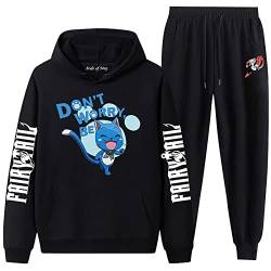 westtrend Männer Frauen Fairy Tail Anime Sportanzüge Sets Jogger Hosen Natsu Casual Sweatshirt Hosen Happy Cosplay Trainingsanzüge S-3XL von westtrend