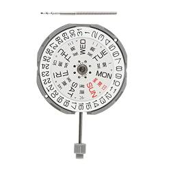 wiianoxd Quarzuhrwerk mit 3 Zeigern, 3 Zeiger, Metall, mit 065–543 Stiel für Miyota GM02 GM00 Uhrwerk, schwarz/schwarz von wiianoxd