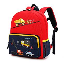 willikiva Auto Dinosaurier Kleinkind Kinder Rucksack für Jungen und Mädchen Kinder Wasserdichte Vorschule Tasche (Auto) von willikiva