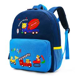 willikiva Auto Dinosaurier Kleinkind Kinder Rucksack für Jungen und Mädchen Kinder Wasserdichte Vorschule Tasche (Grünes Verkehrsparadies) von willikiva