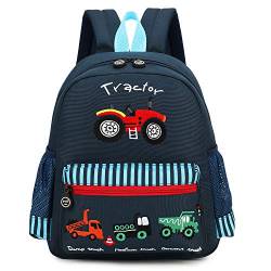 willikiva Netter Zoo Little 3d Rucksack Kinder Rucksack für Jungen und Mädchen Kleinkind Rucksack Wasserdichte Vorschule(Tiefblauer Auto) von willikiva