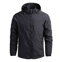 winwintom Übergangsjacke Herren Mit Tasche - Sports Jacket Herbstjacke Fliegerjacke Dünne Blouson Jacke Slim Fit Wintermantel Regenbekleidung Regencape Stilvollen Mantel für Arbeit Freizeit von winwintom