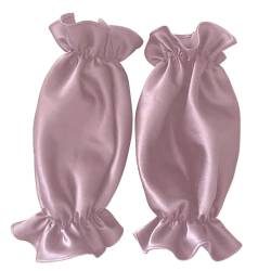 winying 1 Paar Satin Rüsche Puff Blüte Ärmel Armabdeckung Wolkenartige Handschuhe Braut Abnehmbare Ärmel Brautkleid Accessoire Rosa Einheitsgröße von winying