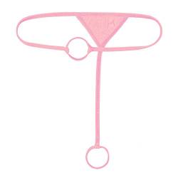 winying Herren Micro Mini String Sexy Ouvert Tanga Slip mit Penisring Stretch Unterwäsche T-Back Thong Low Rise Unterhose Nachtwäsche Rosa Einheitsgröße von winying