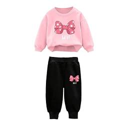 winying Kinder Sportanzug Cartoon Sweatshirt Top + Jogginghose Jungen Mädchen Trainingsanzug Jogginganzug Freizeitanzug Streetwear Rosa 146-152 von winying