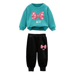 winying Kinder Sportanzug Cartoon Sweatshirt Top + Jogginghose Jungen Mädchen Trainingsanzug Jogginganzug Freizeitanzug Streetwear Türkis B 92-98 von winying