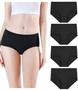 Wirarpa Pantys Damen Baumwolle Unterhosen Frauen Unterwäsche Elastan Panties Größe 32-58, Schwarz, Small (36) von wirarpa