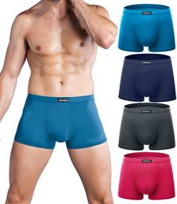 wirarpa Boxershorts Herren Mikrofaser Männer Unterwäsche Trunks Soft Modal Men Unterhosen Retroshorts für Herren 4er Pack 2XL von wirarpa