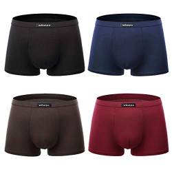 wirarpa Boxershorts Herren Mikrofaser Männer Unterwäsche Trunks Soft Modal Men Unterhosen Retroshorts für Herren 4er Pack 2XL von wirarpa