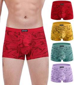 wirarpa Boxershorts Herren Mikrofaser Männer Unterwäsche Trunks Soft Modal Men Unterhosen Retroshorts für Herren 4er Pack 2XL von wirarpa