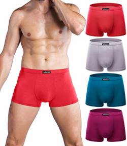 wirarpa Boxershorts Herren Mikrofaser Männer Unterwäsche Trunks Soft Modal Men Unterhosen Retroshorts für Herren 4er Pack 2XL von wirarpa