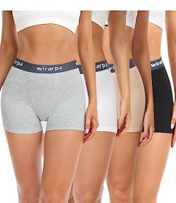 wirarpa Damen Boxershorts Baumwolle Radlerhose Damen Kurze Panties unter Kleid 4er Pack Größe L von wirarpa