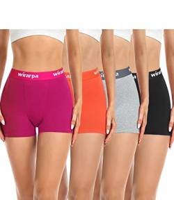 wirarpa Damen Panties Boxershorts Radlerhose Damen Kurze Baumwolle Hosen unter Kleid 3" Schrittlänge 4er Pack Größe XL von wirarpa