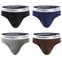 wirarpa Herren Slip 4er Pack 95% Gekämmte Baumwolle Unterhosen Manner mit Breiter Elastischer Bund Atmungsaktiv Dehnbar Größe XXL von wirarpa