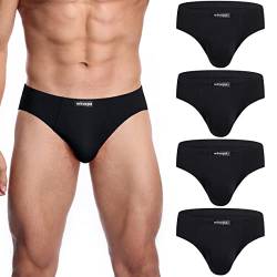 wirarpa Herren Slips Microfaser Männer Unterhosen 4er Pack Herrenslips Stretcken Unterwäsche Schwarz Größe 3XL von wirarpa