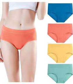 wirarpa Pantys Damen Baumwolle Unterhosen Frauen Unterwäsche Elastan Panties 4er Pack Größe 2XL von wirarpa