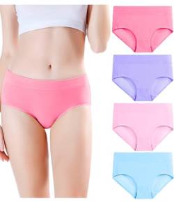 wirarpa Pantys Damen Baumwolle Unterhosen Frauen Unterwäsche Elastan Panties 4er Pack Größe L von wirarpa