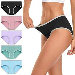 wirarpa Pantys Damen Unterhosen Baumwolle Hipster Unterwäsche Frauen Niedrige Taille Panties Mehrpack Größe 2XL von wirarpa