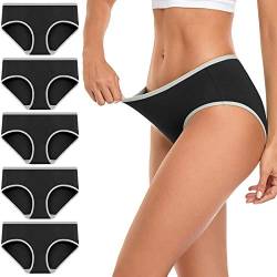 wirarpa Pantys Damen Unterhosen Baumwolle Hipster Unterwäsche Frauen Niedrige Taille Panties Mehrpack Schwarze Größe L von wirarpa