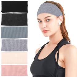 6 PCS Haarband Damen, Stirnband Damen, Haarbänder Damen, Haarbänder Headband Kopftuch Damen Haarband Schwarz Stirnbänder Damen, Haarbänder Für Damen Hair Band, Haaraccessoires Damen Stirnbänder von wlertcop