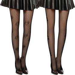 wlertcop 2 Paar Netzstrumpfhose Schwarz Netzstrümpfe Punk Clothes Pantyhose Strumpfhosen Damen Netzstrumpfhose Damen Stumpfhose Spinnennetz Tanzstrumpfhose Netz Tights Sexy Grunge Clothes Stockings von wlertcop