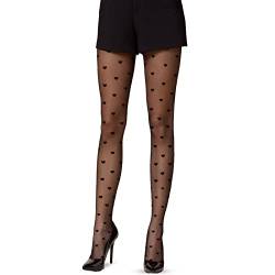 wlertcop Damen Feinstrumpfhose Mit Muster Enge Strumpfhose Für Damen，Vintage, Gepunktet, Spitze, Sexy, Damen Strumpfhose Mit Herzen,20 Den Damen Sexy Vintage Herz Polka Dot Print Strumpfhose von wlertcop