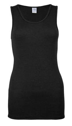 wobera ANGORA Damen Hemd ohne Arm aus 70% Schurwolle KbT und 30% Seide (Large, schwarz) von wobera ANGORA