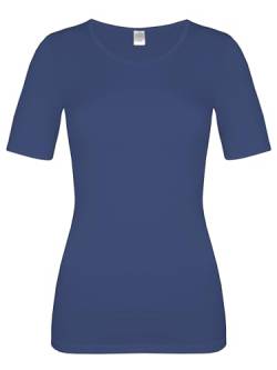 wobera ANGORA Damen-Unterhemd mit ½ Arm mit 40% Angora und 60% Baumwolle (Gr. L, Farbe: Marine) von wobera ANGORA