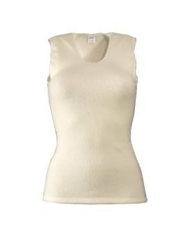 wobera ANGORA Damen-Unterhemd ohne Arm oder Tanktop und 50% Angora, 30% Schurwolle und 20% Polyamid (Gr. L, Farbe: wollweiß) von wobera ANGORA