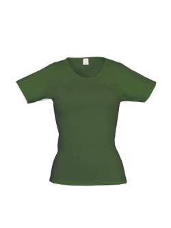 wobera ANGORA leichtes Damenhemd mit ½ Arm oder T-Shirt mit 45% Schurwolle, 35% Polyamid und 20% Angora (Gr. XL, Farbe: jägergrün) von wobera ANGORA