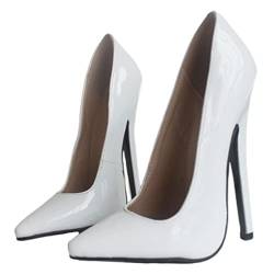 18 cm Stiletto Pumps Sexy Party Fashion Dress Schuhe Damen - Damen Pumps Eleganter Spitzer Zeh High Heel,Weiß,40 EU von woileRQ