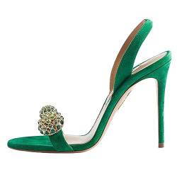 Grüne Frauen High Heel Sandalen Plus Größe Unisex Stiletto Stripper High Heels Für Den Sommer Geeignet,Grün,40 EU von woileRQ