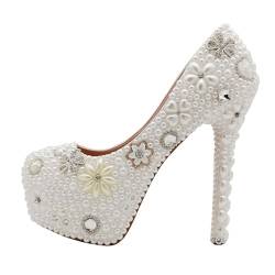 Weiß Großer Schuhe Frauen Frauen High Heels Hochzeitsschuhe Abend Stiletto Heels Für Den Sommer,Weiß,38 EU von woileRQ