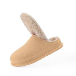 wolkensohle Hausschuhe Herren Damen Wasserdicht Rutschfeste Winterschuhe Warme Plüsch Cozy Slippers Leichte Reinigung Schlappen von wolkensohle