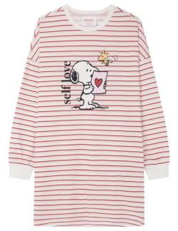 Women'secret Damen 100% Baumwolle, Snoopy gestreift Nachthemd, PINK Stripes, XL von women'secret