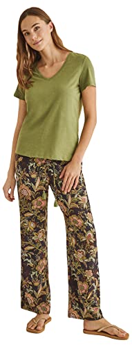 Women'secret Damen 100% Baumwolle Grün T-Shirt, Helles Kaki, Small von women'secret